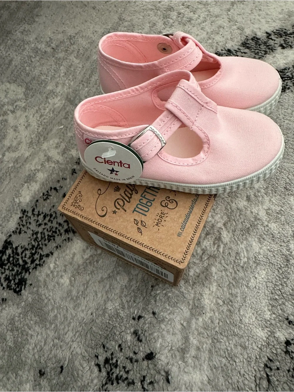 INC International Concepts Pink Canvas Mary Jane Toddler Shoes